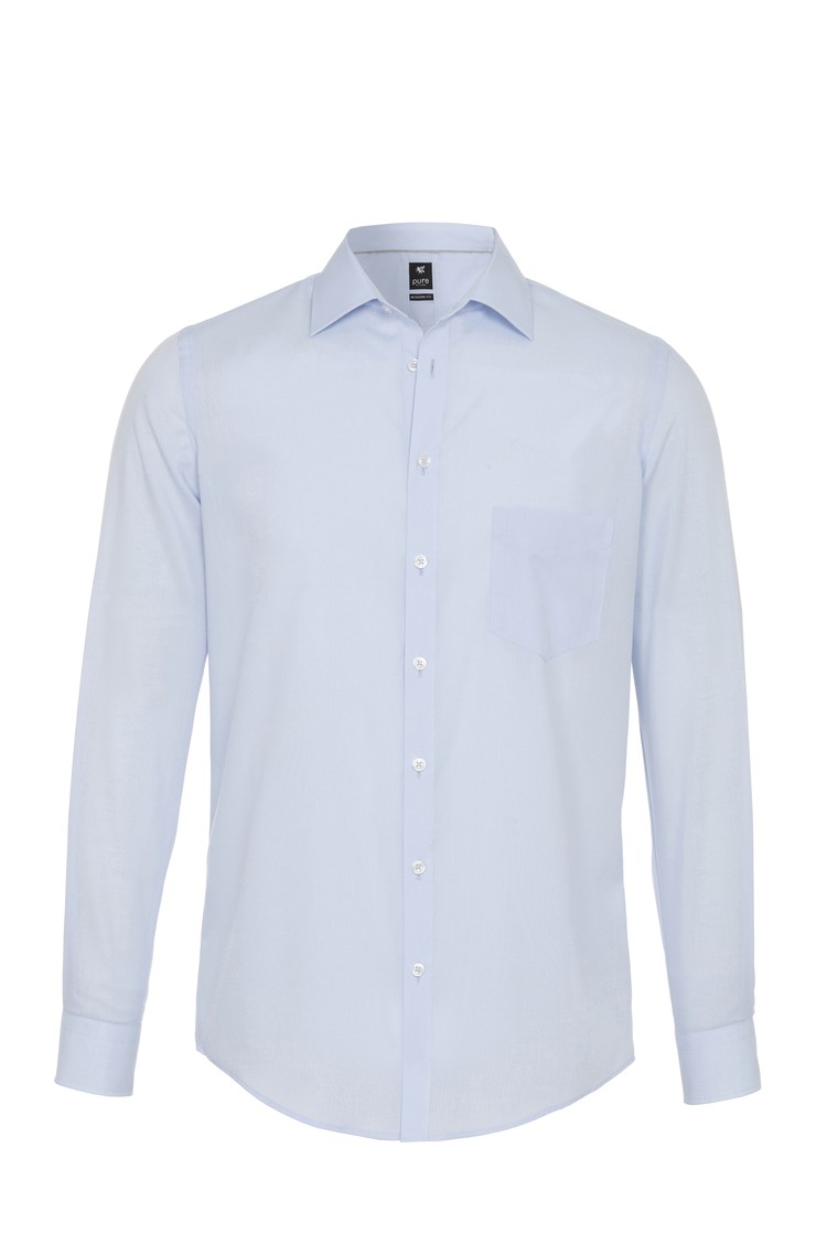 PURE H.TICO Modern fit City srajca z dolgimi rokavi Modra - Blue 