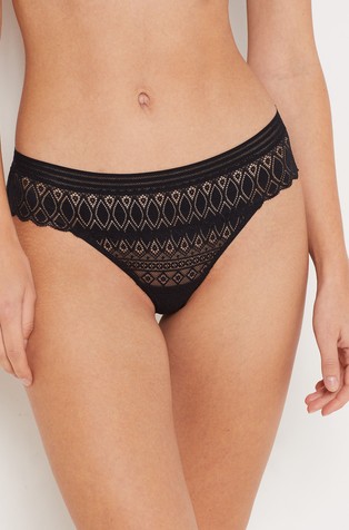 ETAM Gravure čipkaste hipster spodnje hlačke Črna - Black 1