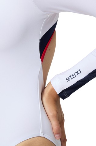 SPEEDO Jetstream Long Sleeve One Piece White 5