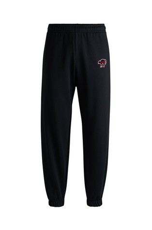 Graphic-print joggers in cotton terry