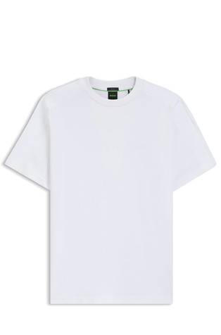 Stretch-cotton T-shirt with jacquard tape