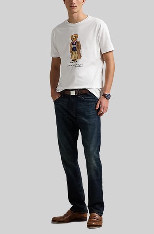 RALPH LAUREN Custom Slim Fit Polo Bear Jersey T-shirt Pf25 White Hrtg Bear 4