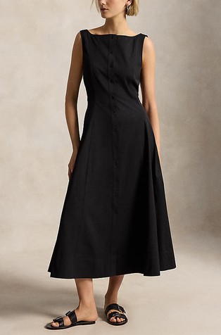 Bombažna obleka brez rokavov