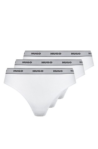 Paket 3 bombažnih tangic z logo pasom