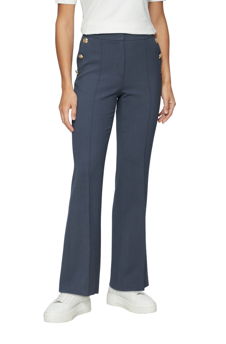 S.OLIVER Trousers with a high waistband and decorative buttons Blue 