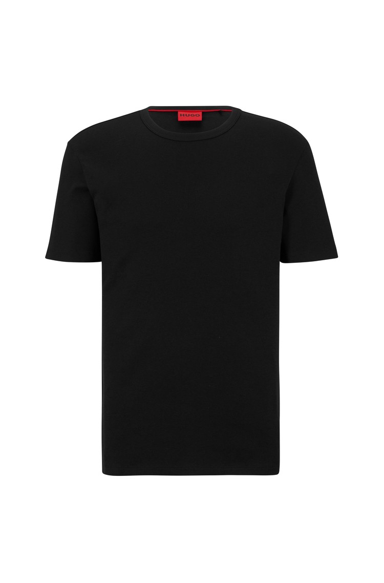 HUGO Pima-cotton regular-fit T-shirt with contrast logo