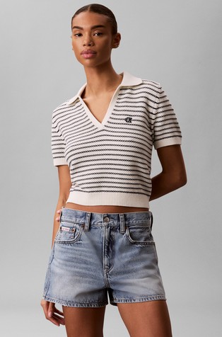 Striped Stitch Polo Shirt