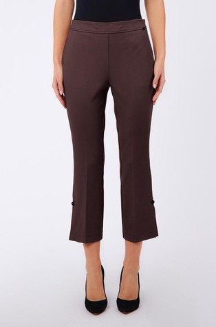 Slim fit cropped hlače iz milano tkanine