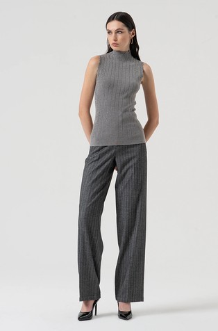 Regular fit hlače z vzorcem ribje kosti