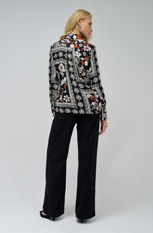 SALSA JEANS Patterned satin shirt Black / Multi 3