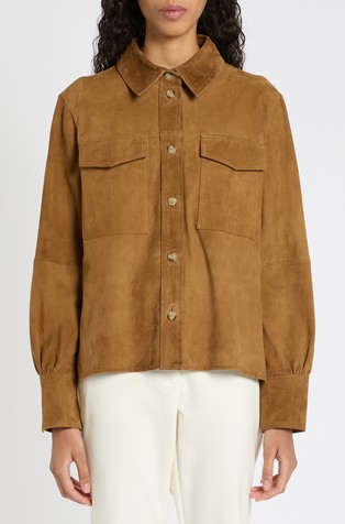 Suede shirt jacket