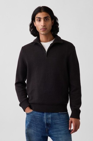 Relaxed Quarter-Zip Sweater