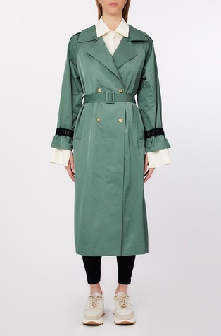 Dolg trenčkot s pasom