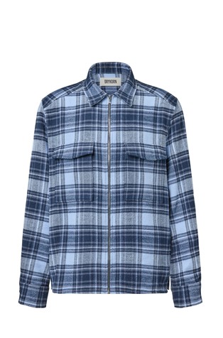 Relaxed fit srajčna jakna iz flanelaste bombažne tkanine