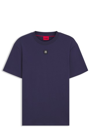 Interlock-cotton regular-fit T-shirt with stacked logo
