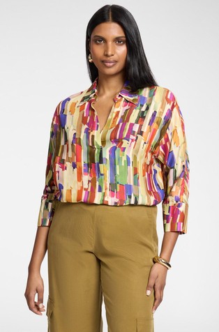 Patterned viscose shirt