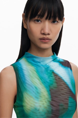 DESIGUAL Gradient tulle T-shirt Multi 5