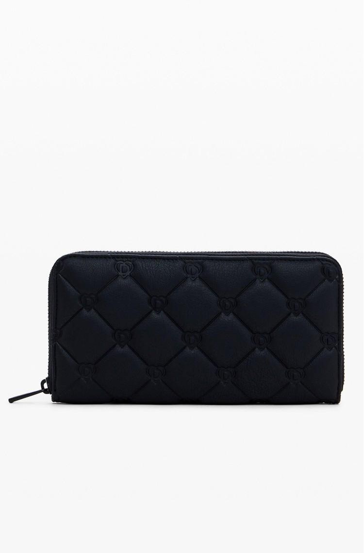 DESIGUAL M prešita denarnica Črna - Black 
