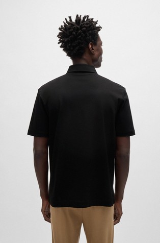 HUGO BOSS Mercerized-cotton regular-fit polo shirt with double monogram Black 2
