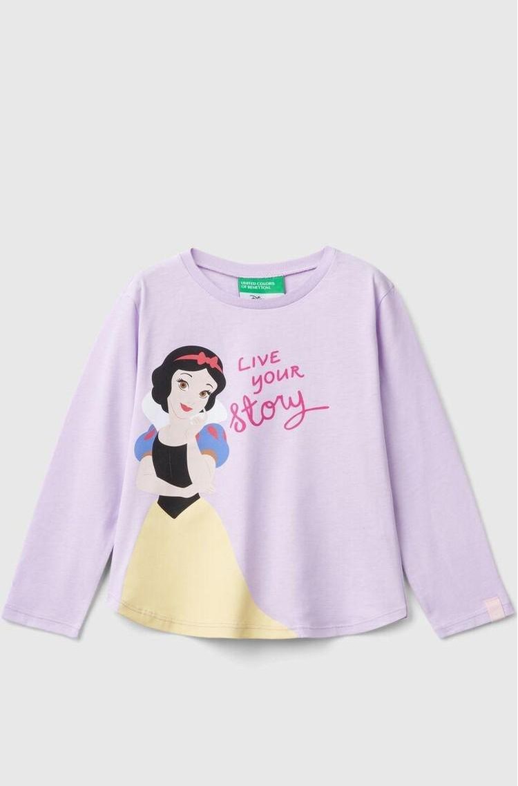 BENETTON Majica s potiskom Disney© princese Škrlatna - Lilac 