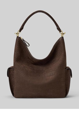 Blaike Croc-embossed Large Shoulder Bag