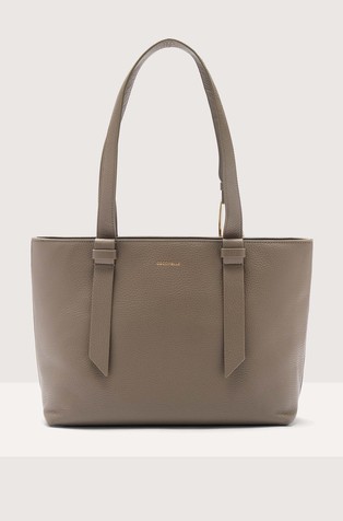 COCCINELLE Malory tote torba iz zrnatega usnja Rjava - Brown 3