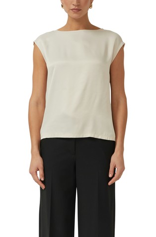 Majica brez rokavov iz kombinacije tkanin