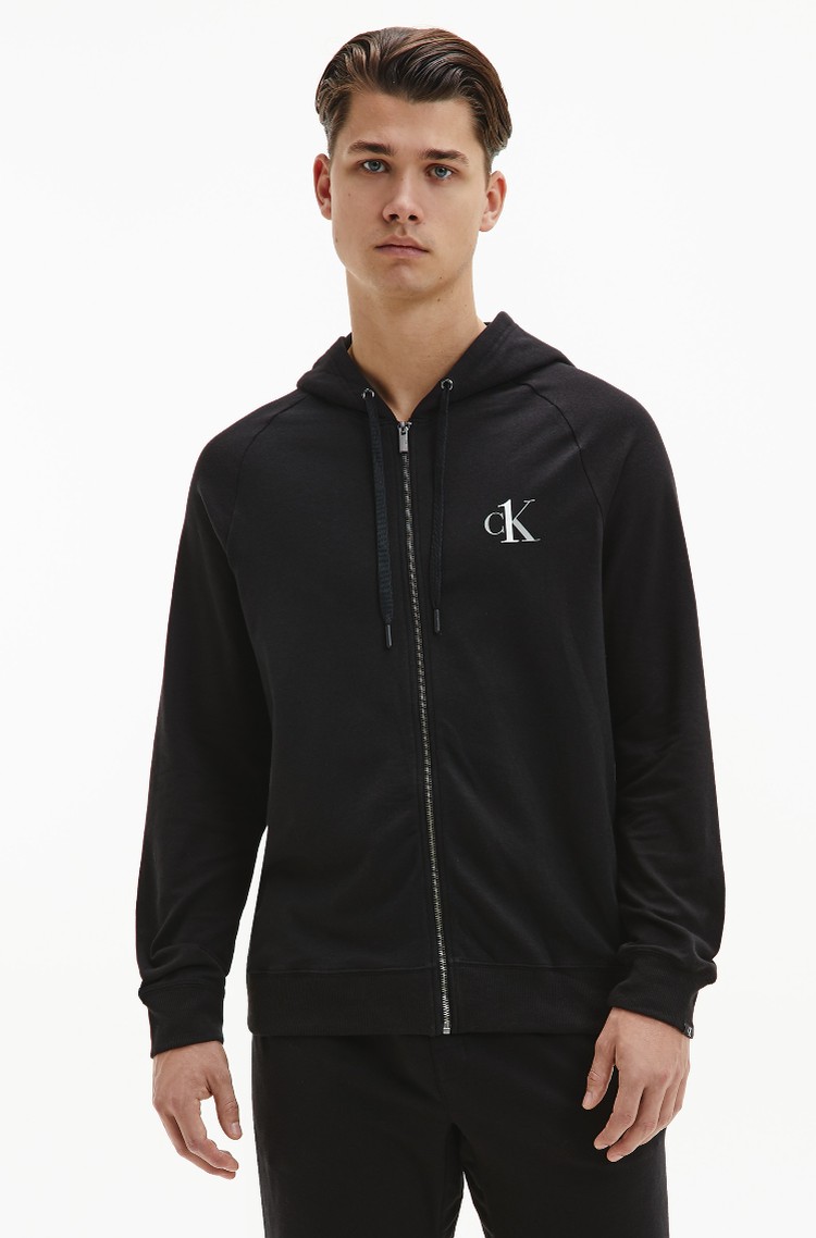 CALVIN KLEIN Lounge Zip Up Hoodie - CK One Black 