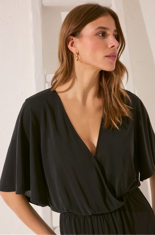 WOMEN'SECRET Dolg kombinezon z elastičnim pasom Črna - Black 3