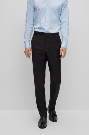 Slim fit trousers in virgin-wool serge
