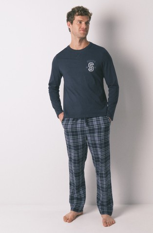 Bombažna pižama z dolgimi rokavi