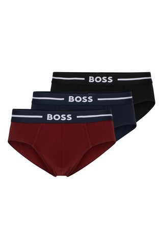 Three-pack of stretch-cotton briefs with logo waistband