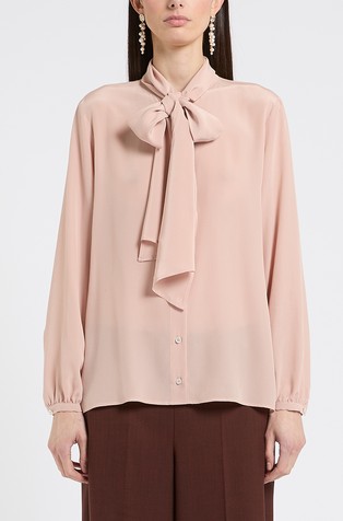 Silk shirt with bow
