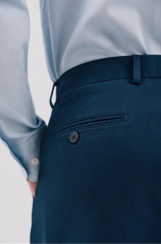 CORTEFIEL Cotton and linen blend trousers Navy 4