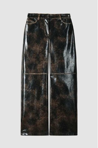 Široke hlače iz umetnega usnja