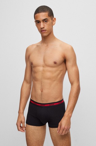 HUGO BOSS Paket 3 bombažnih boksaric z logo pasom Večbarvna - Multi 2