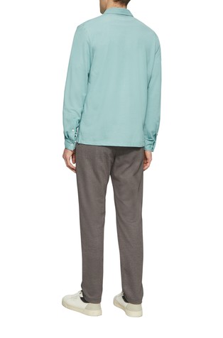 S.OLIVER Piké polo majica z dolgimi rokavi Modra - Turquoise 2
