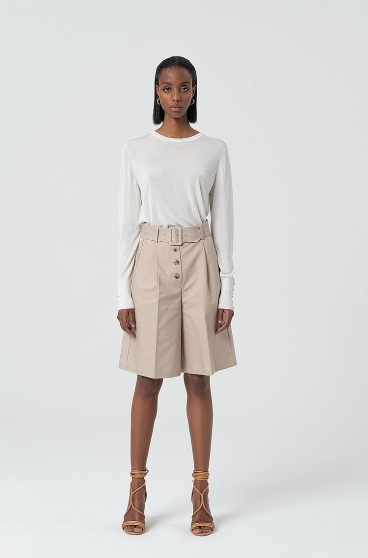 FRACOMINA Bermuda pant made in cotton Beige 