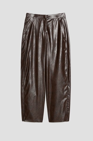 Coated jersey trousers