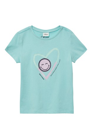 Loose fit bombažna majica s Smiley® potiskom