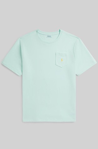 Majica s kratkimi rokavi in žepom iz bombažnega jerseya