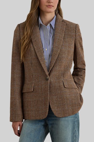 Glen Plaid wool-blend Twill Blazer