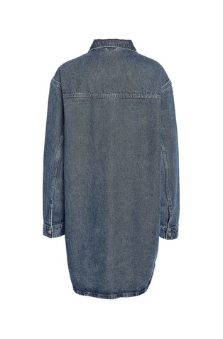 NOISY MAY NMALVA oversize fit srajčna obleka iz denima Modra - Medium Blue Denim 2