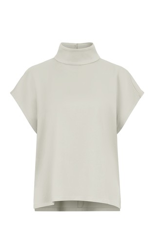 Satenasta bluza s stoječim ovratnikom