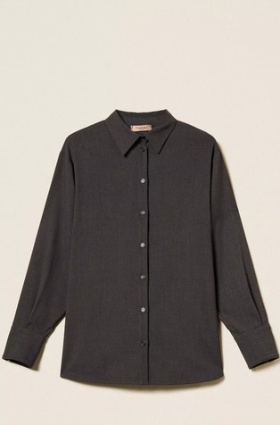 Oversized shirt in blend with viscose