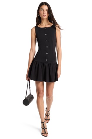 Obleka brez rokavov iz krep tkanine