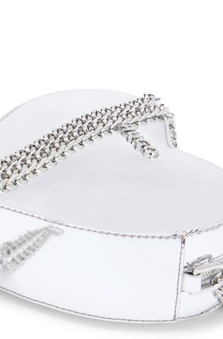 HUGO BOSS Heart-shaped mirror-effect crossbody bag Silver 2