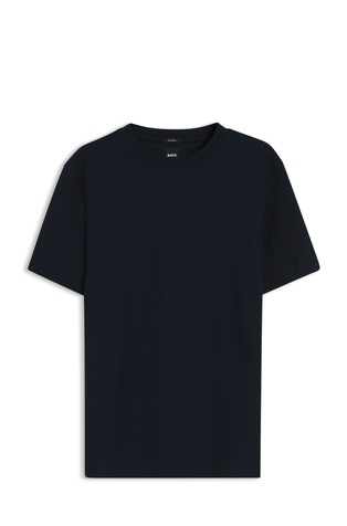 Strukturirana bombažna majica s kratkimi rokavi