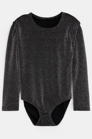 Shimmering body with long sleeves