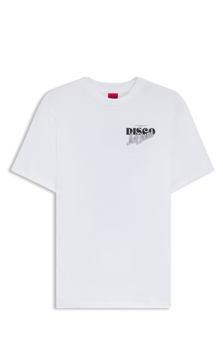 Cotton-jersey T-shirt with rhinestone artwork